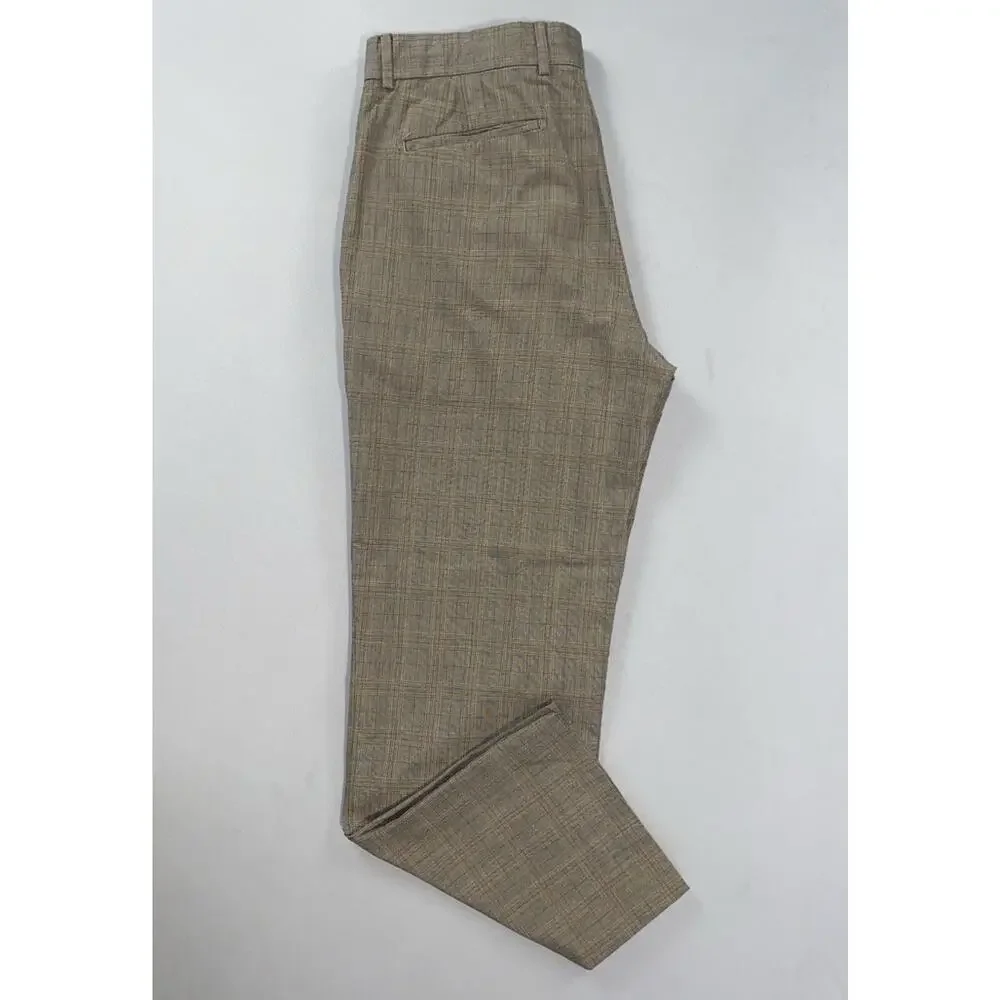 Banana Republic Modern Fit Flat Front 100% Cotton Dress Pants. Glen Plaid, 34X30
